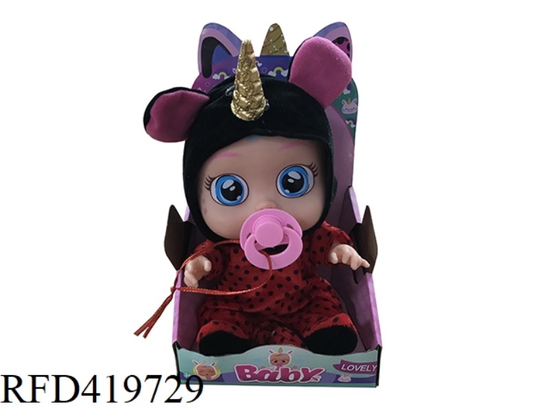 THE 2ND GENERATION UNICORN 14-INCH VINYL CRYING DOLL WITH 4 SOUNDS OF MUSIC WITH PACIFIER DOLL WITH