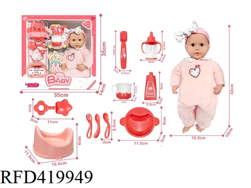 16.5 INCH COTTON BODY DOLL + ACCESSORIES