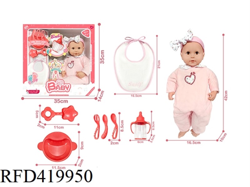 16.5 INCH COTTON BODY DOLL + ACCESSORIES