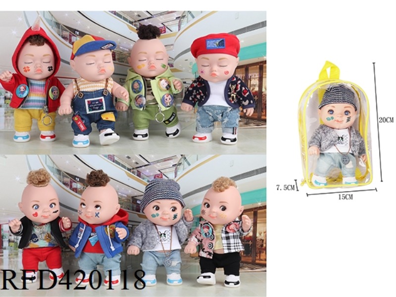 FUNNY BABY TWO-COLOR EYEBALLS 19CM HIGH, 8 TYPES MIXED