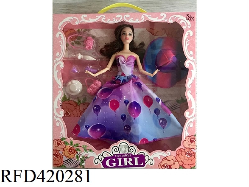 11.5 INCH SOLID BODY 12 JOINT WEDDING DRESS BARBIE WITH BLISTER ACCESSORIES