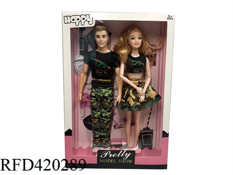 11.5 INCH SOLID BODY FASHION ARMY BARBIE 2 PACKS