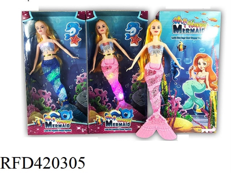 11.5 INCH LIVE HAND MERMAID WITH LIGHT AND MUSIC 2 ASSORTED