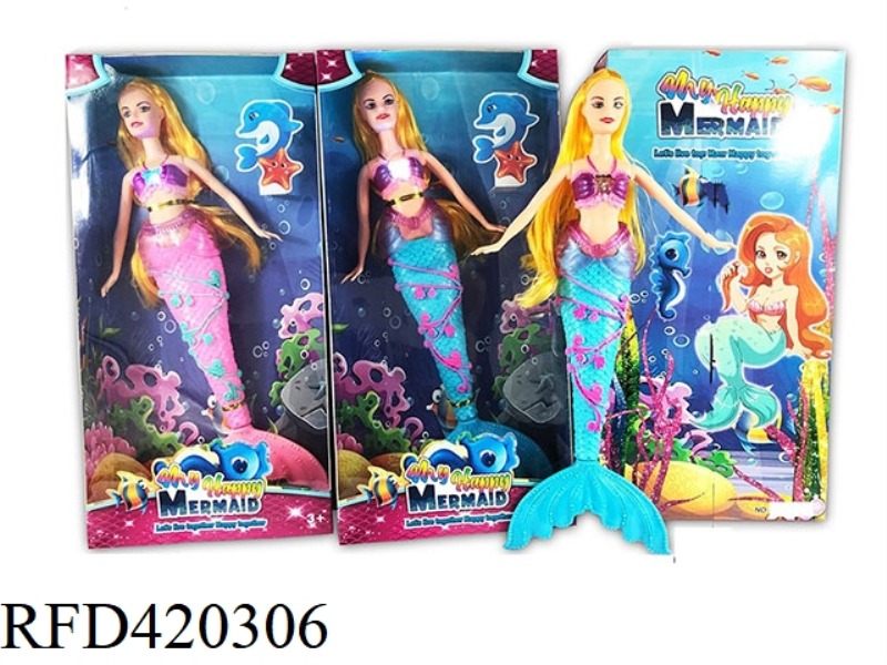 11.5 INCH LIVE HAND MERMAID WITH LIGHT AND MUSIC 2 ASSORTED