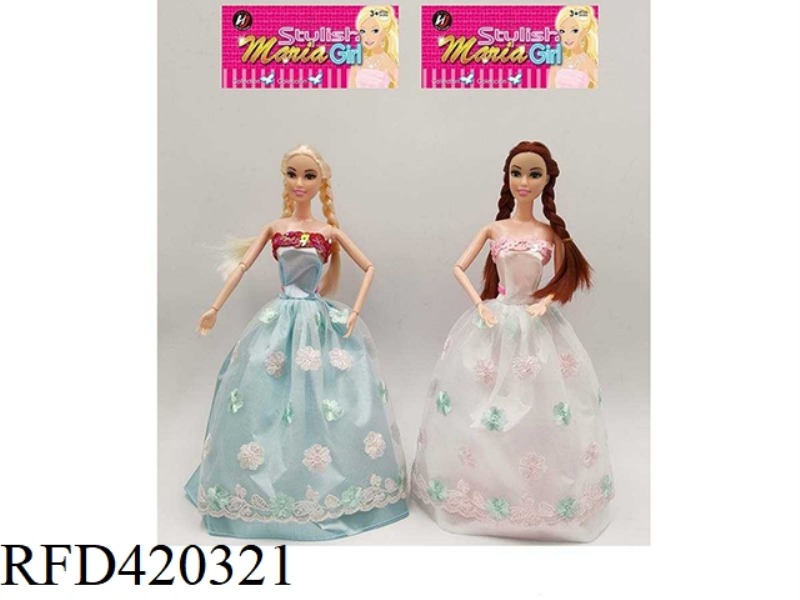 11.5-INCH 9-JOINT SOLID FASHION WEDDING DRESS BARBIE 1 BAG 1 PAIR OF 2 ASSORTED