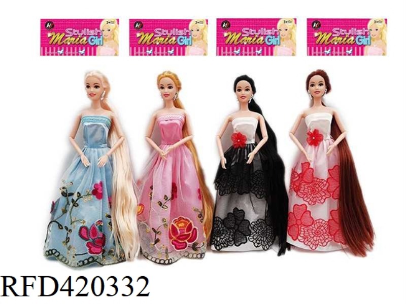 11.5 INCH 9-JOINT REAL FASHION WEDDING DRESS BARBIE 1 BAG 1