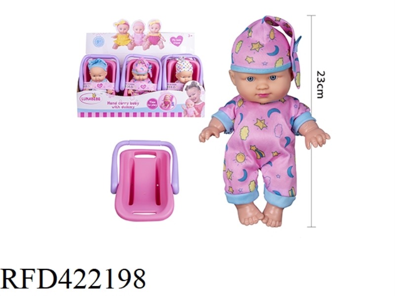 9 INCH BLOW BOTTLE BODY, FIXED EYE DOLL, WITH BASKET, 6 PCS/DISPLAY BOX, WITHOUT IC