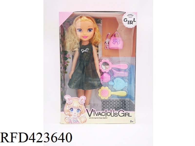 14 INCH EMPTY BODY WITH MUSIC FASHION GIRL WITH BAG + MIRROR PERFUME BOTTLE BLISTER