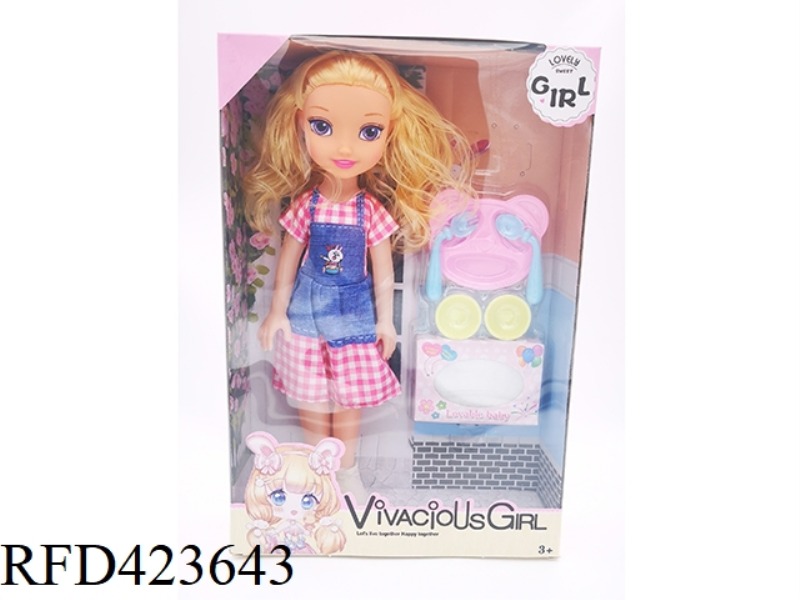 14 INCH EMPTY BODY WITH MUSIC FASHION GIRL WITH DINNER PLATE BLISTER