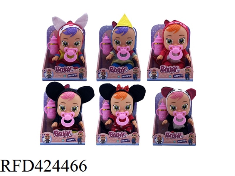 6 MIXED 9-INCH FOUR-TONE MUSIC, EMPTY BODY WILL SHED TEARS, MICKEY MINNIE CRYING DOLL