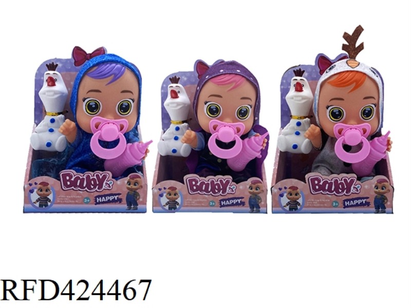 3 MIXED 9-INCH VINYL BODY MUSIC BODY WILL SHED TEARS FROZEN 2 CRYING DOLL