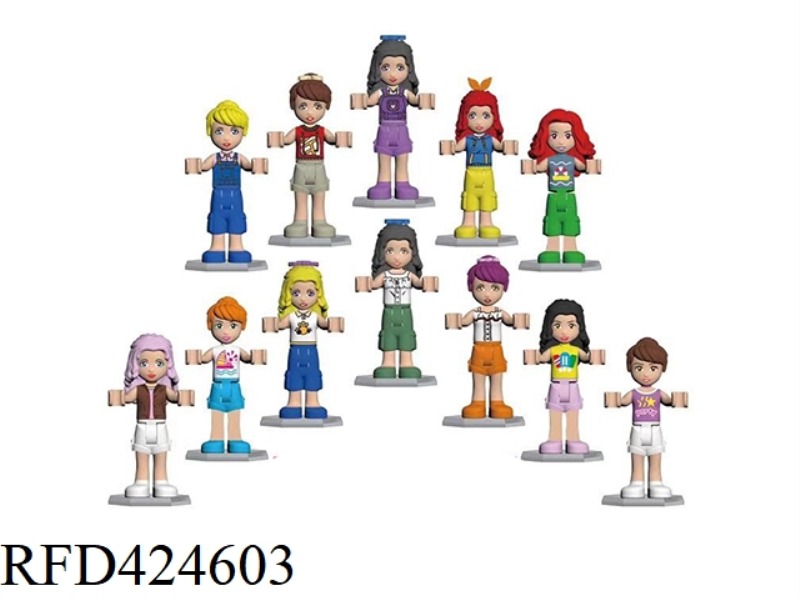 GIRL MINIFIGURE TWELVE MIXED SOLEPLATES