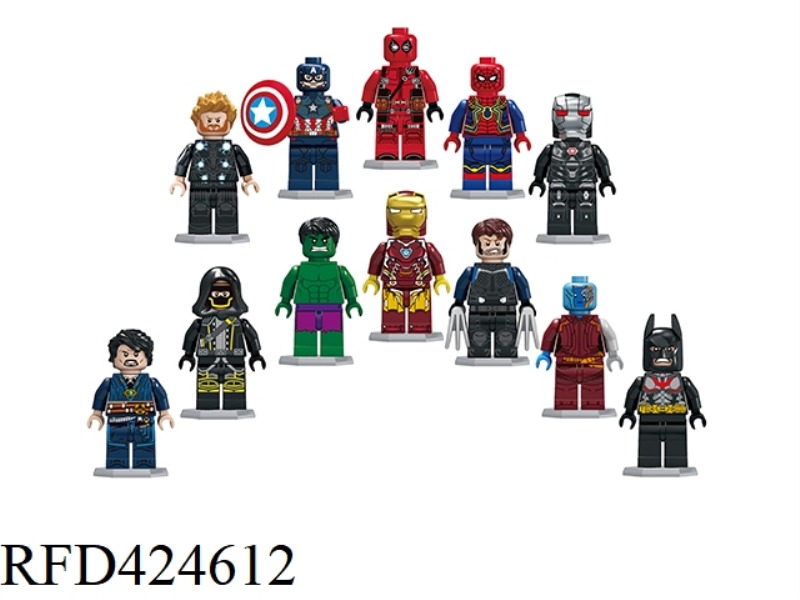 LEAGUE OF LEGENDS MINIFIGURE TWELVE MIXED SOLEPLATE WITH WEAPONS