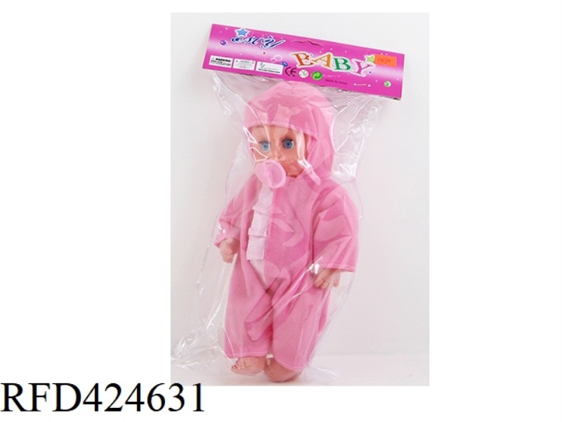14 INCH CURVED FOOT DOLL WITH PACIFIER (WITH PACIFIER)