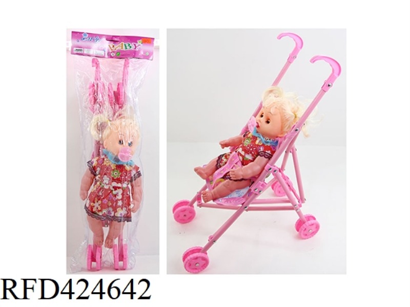 12 INCH FAT GIRL WITH PACIFIER WITH STROLLER
