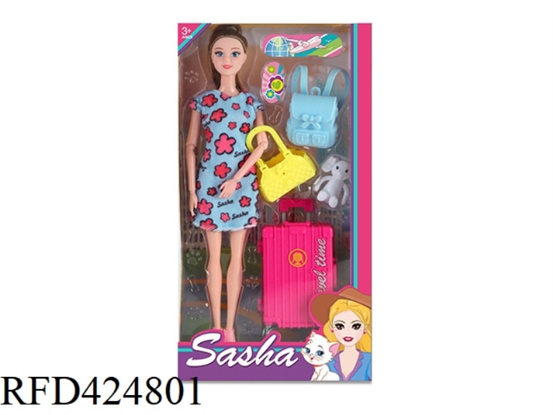11.5 INCH DOLL WITH SUITCASE AND BACKPACK SCHOOL BAG DOLL DOLL