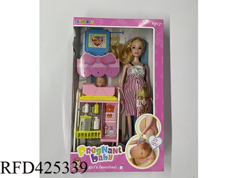 11 INCH SOLID BODY PREGNANT WOMAN DOLL