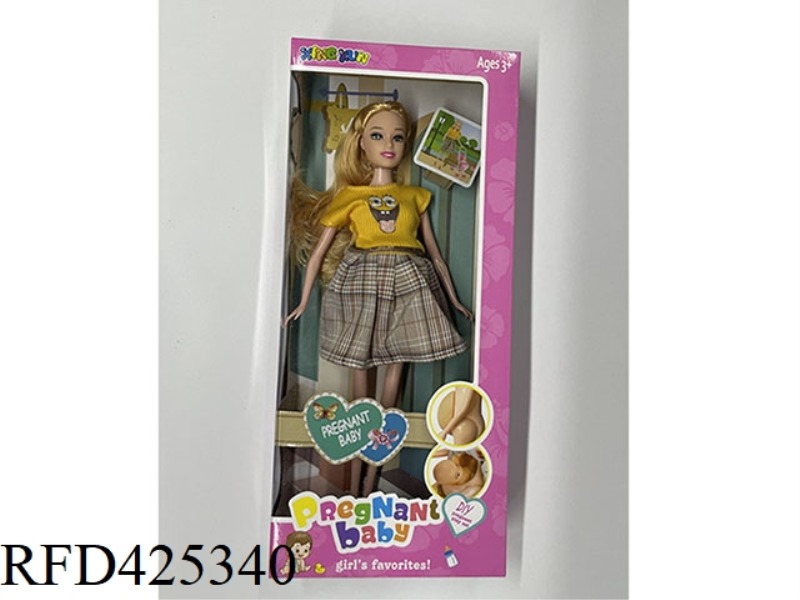 11 INCH SOLID BODY PREGNANT WOMAN DOLL