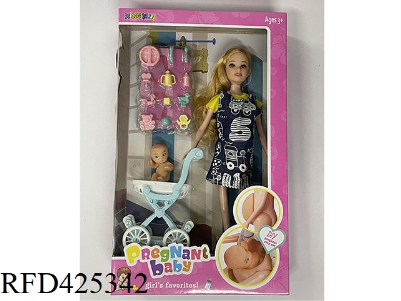 11 INCH SOLID BODY PREGNANT WOMAN DOLL