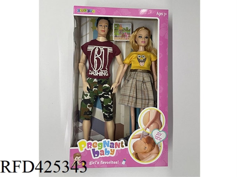 11 INCH SOLID BODY PREGNANT WOMAN DOLL