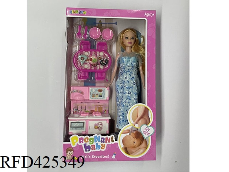 11 INCH SOLID BODY PREGNANT WOMAN DOLL