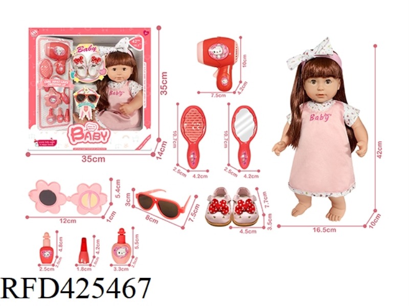 16.5 INCH COTTON FIGURINE + FLAT SANDALS + ACCESSORIES