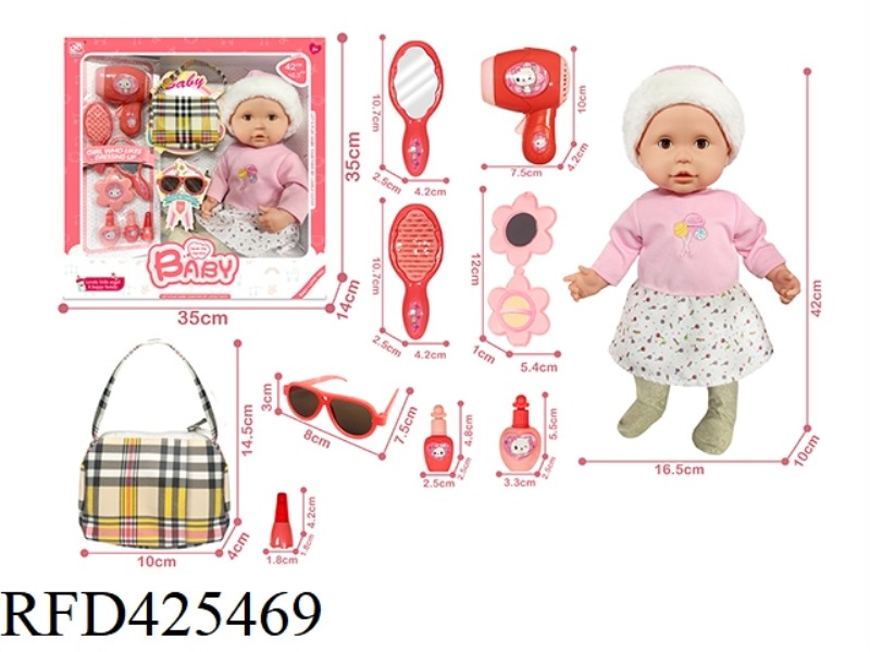 16.5 INCH COTTON FIGURINE + HANDBAG + ACCESSORIES