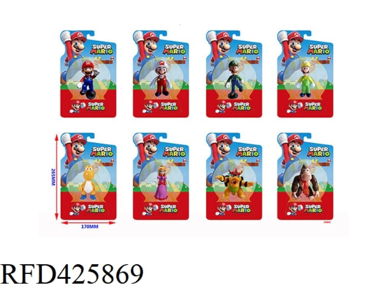 4.5 INCH SUPER MARIO SINGLE DOLL + SINGLE BASE SINGLE IN BULK (8 STYLES) WITH COLORFUL LIGHTS NOTE: