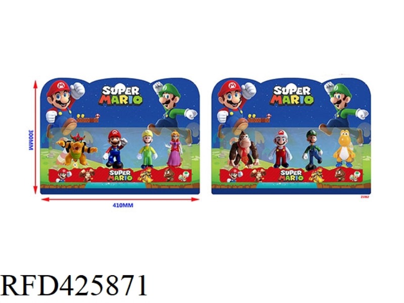 4.5 INCH SUPER MARIO 4 DOLLS + 1 BASE 4 IN BULK (2 STYLES) WITH COLORFUL LIGHTS NOTE: 1#4# WITH COLO
