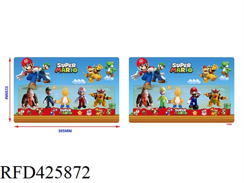 4.5-INCH SUPER MARIO 5 DOLLS + 1 BASE 5 CARDS (2 STYLES) WITH COLORFUL LIGHTS NOTE: 1#4# WITH COLORF