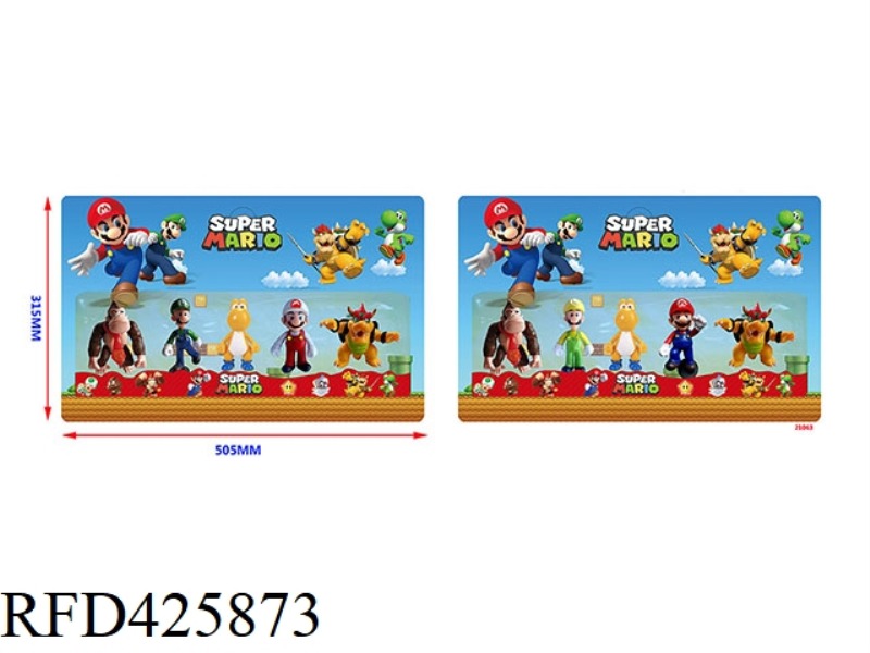 4.5 INCH SUPER MARIO 5 DOLLS + 1 BASE 5 IN BULK (2 STYLES) WITH COLORFUL LIGHTS NOTE: 1#4# WITH COLO