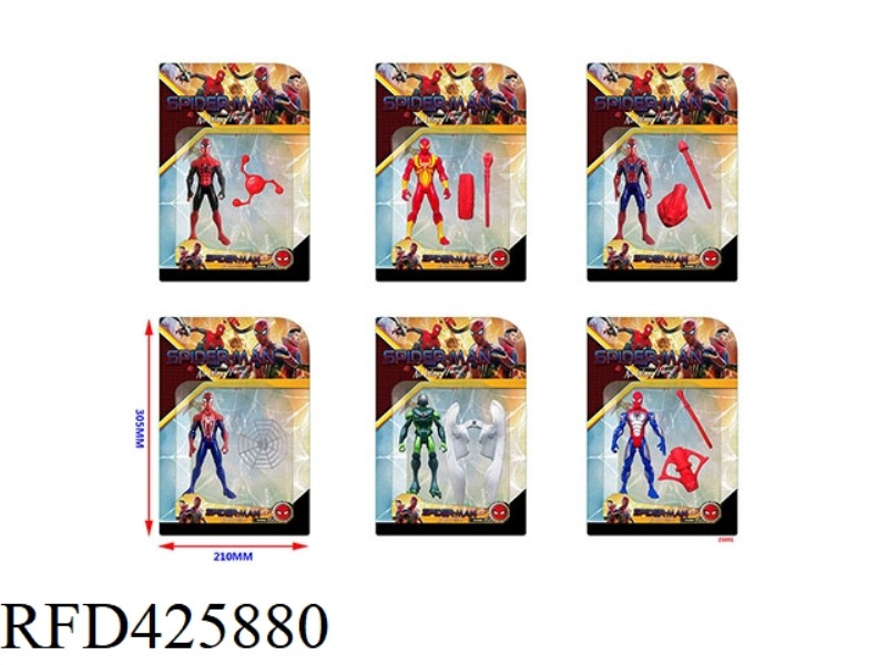 5.5-INCH SPIDER-MAN 3 HERO WITHOUT RETURN DOLL SINGLE + ACCESSORIES SINGLE CARD (6 STYLES) WITH COLO