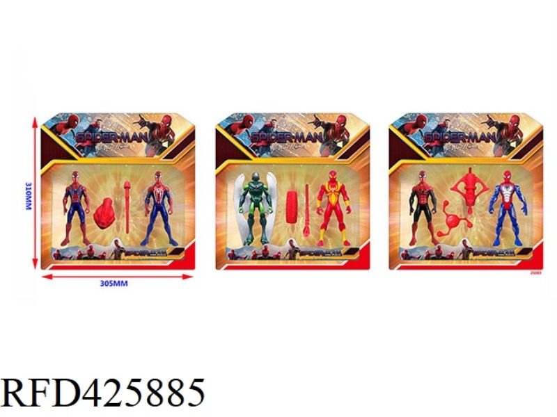 5.5 INCH SPIDER-MAN 3 HEROES WITHOUT RETURN 2 DOLLS + 2 WEAPONS IN BULK (3 STYLES) WITH COLORFUL LIG