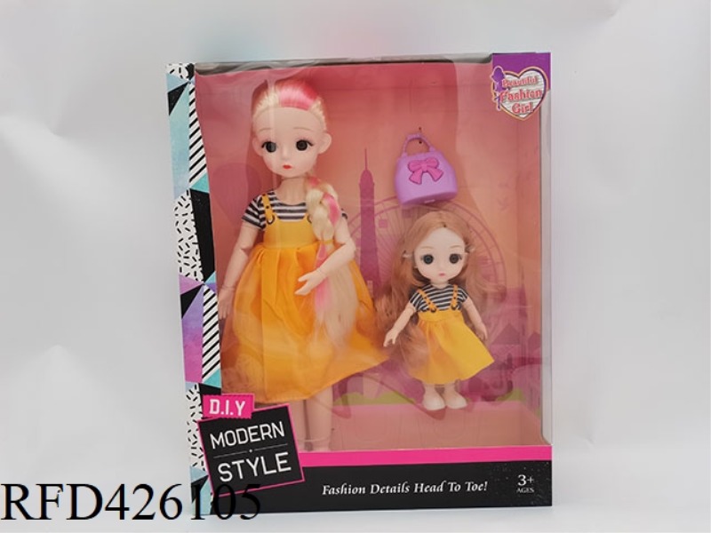 12 INCH ARTICULATED BODY 3D EYE PUPIL LONG BRAIDED LORI DOLL + 6 INCH ARTICULATED BODY 3D EYE PUPIL
