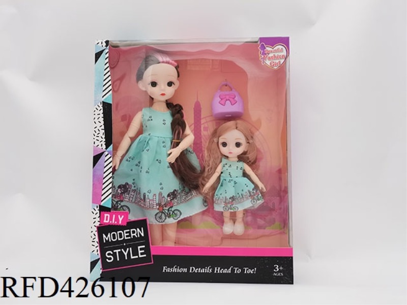 12 INCH ARTICULATED BODY 3D EYE PUPIL LONG BRAIDED LORI DOLL + 6 INCH ARTICULATED BODY 3D EYE PUPIL