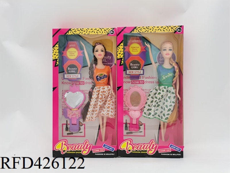 11.5-INCH ARTICULATED LONG BRAIDED FASHION BARBIE WITH BIG MIRROR (TWO-COLOR MIXED)