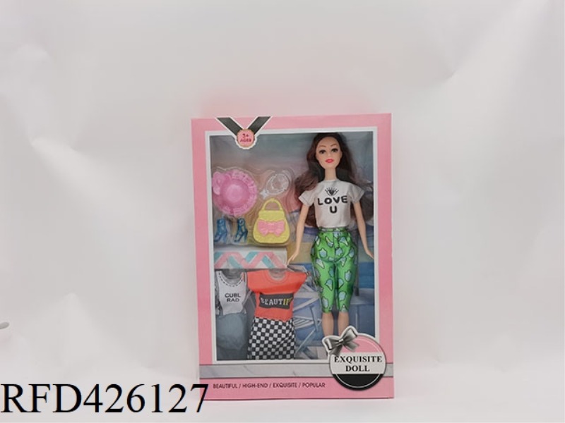 11.5 INCH ARTICULATED BODY FASHION TROUSERS BARBIE WITH BAG BLISTER + TWO SETS OF SKIRTS