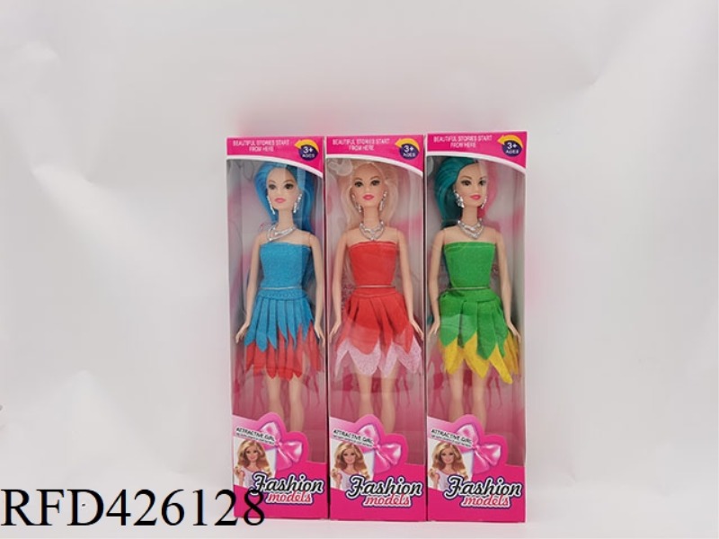 11.5 INCH ARTICULATED FASHION BARBIE WITH EARRINGS + NECKLACE (THREE-COLOR MIXED FLOWER FAIRY)