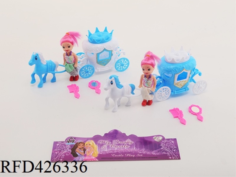 BLUE CROWN CARRIAGE WITH BARBIE