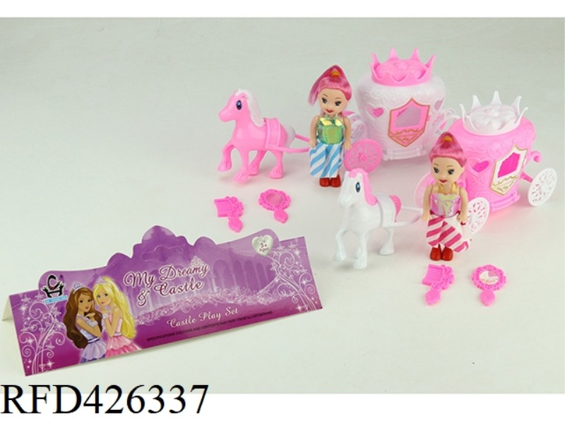 PINK CROWN CARRIAGE WITH BARBIE