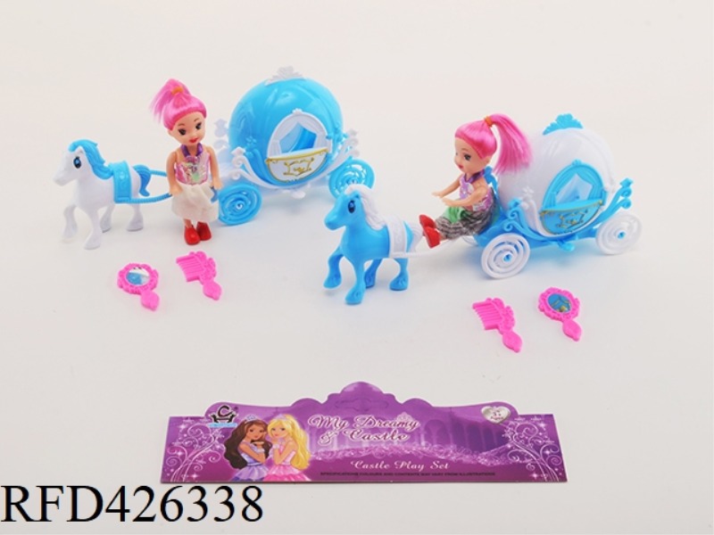 BLUE PUMPKIN CARRIAGE WITH BARBIE