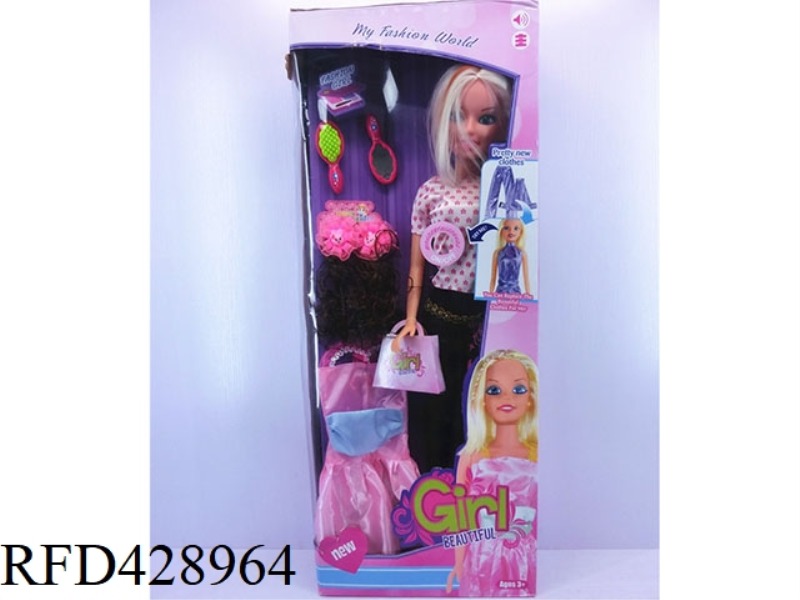 32 INCH BARBIE WITH IC WITH CLOTHES + ACCESSORIES