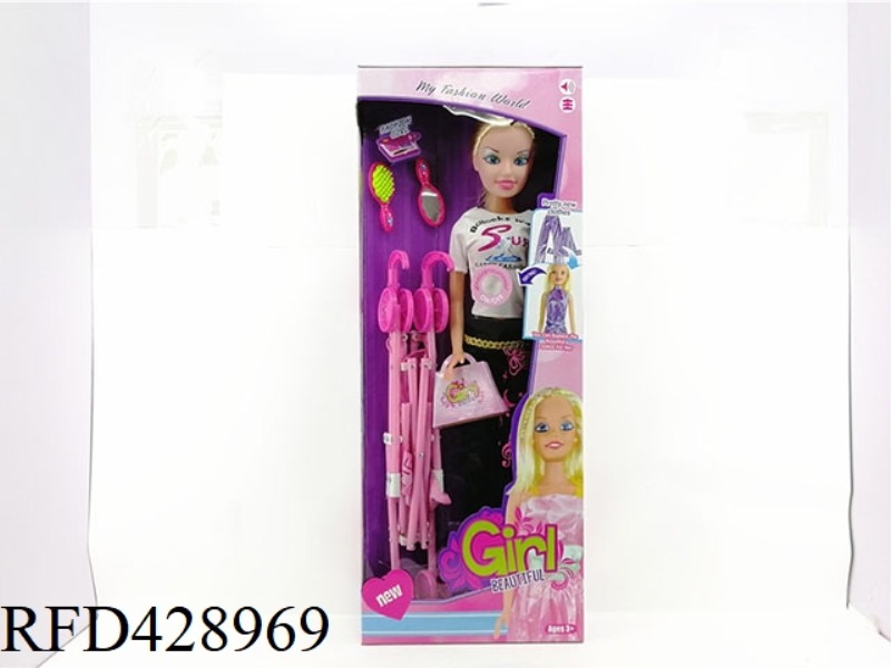 32 INCH BARBIE WITH IC WITH TROLLEY + ACCESSORIES