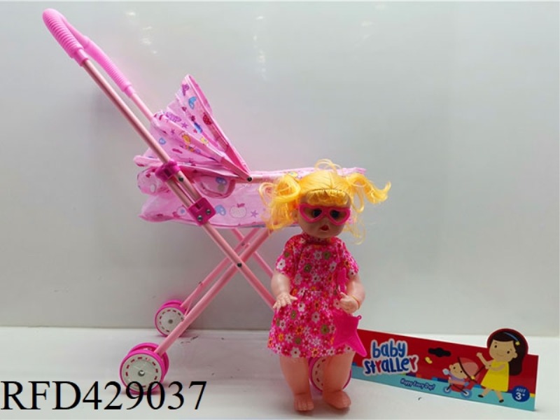 IRON TROLLEY WITH DOLL