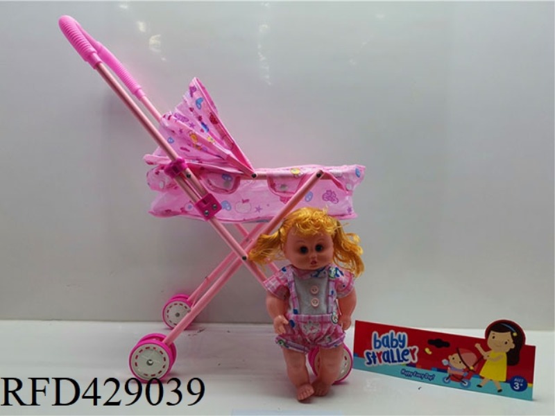 IRON TROLLEY WITH DOLL