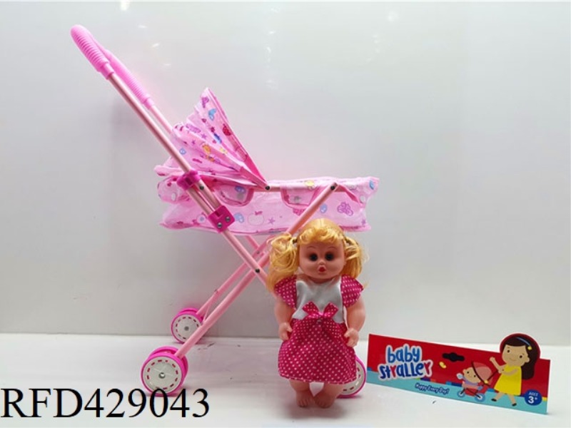 IRON TROLLEY WITH DOLL