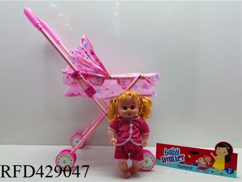 IRON TROLLEY WITH DOLL