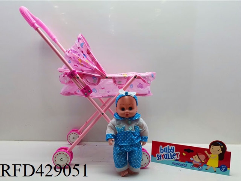 IRON TROLLEY WITH DOLL