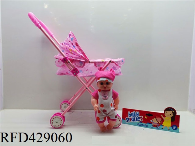 IRON TROLLEY WITH DOLL WITH IC