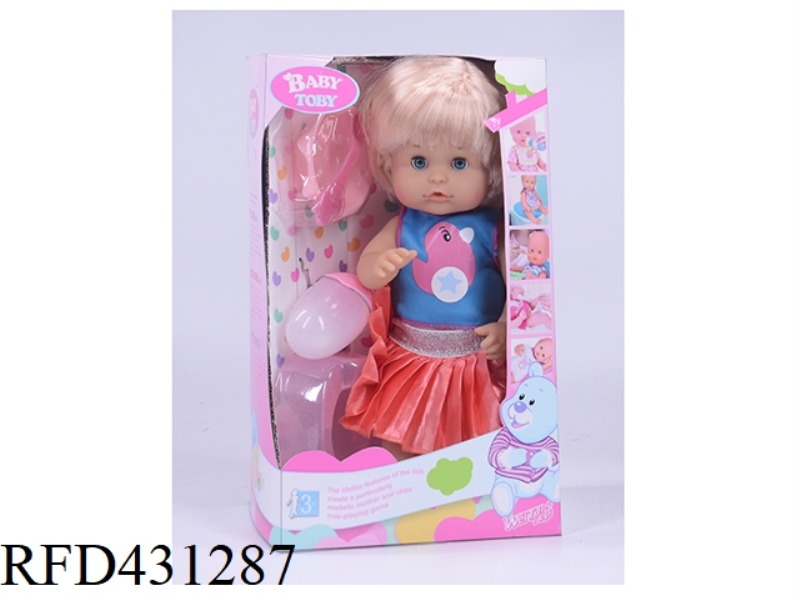ENGLISH 32CM LIVE EYE DOLL + ACCESSORIES